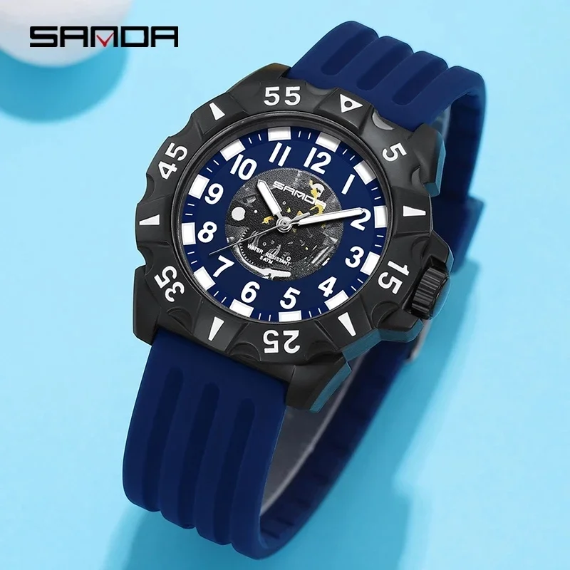 Sanda 3209-reloj Digital de cuarzo para hombre y mujer, cronógrafo de moda y creativo con luz nocturna, resistente al agua