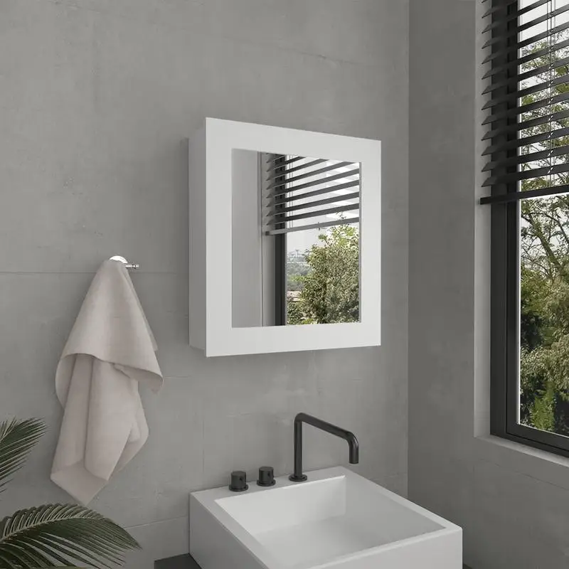 

20.5" High Medicine Cabinet with Mirror Door, Organizer for Bathroom, Kitchen, Mudroom, Features 2 Interior Shelves,