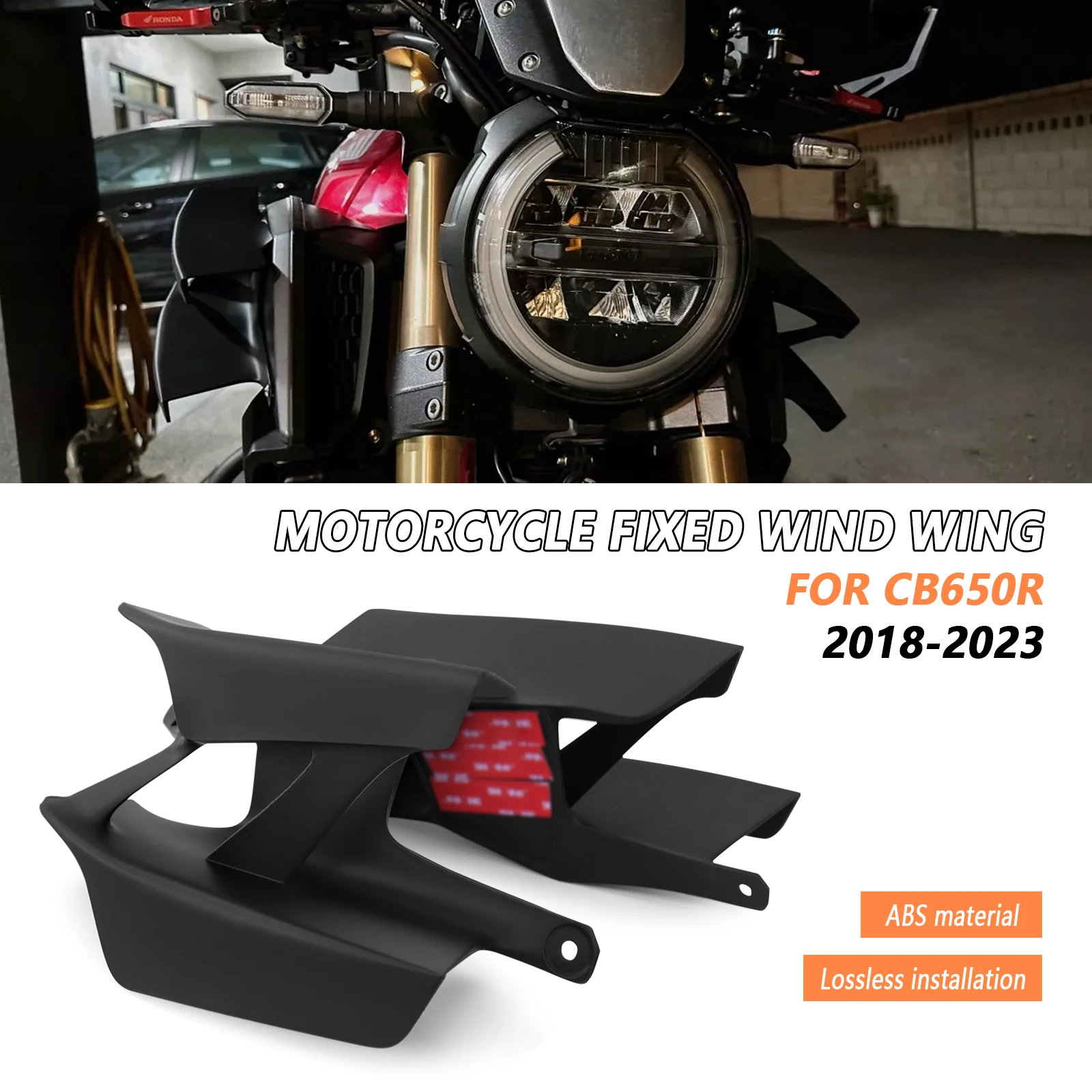 혼다 CB650R 2019 2020 2021 2022 2023 신형 오토바이 액세서리 사이드 윙렛 스포일러 윈드 플로우 픽싱 윙 프론트 페어링