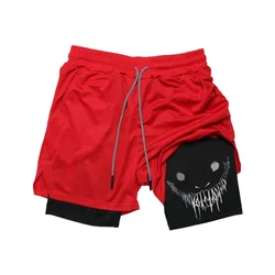 Running Shorts Men Fitness Gym Training 2 in 1 Sports Shorts Quick Dry Workout Jogging Double Deck Summer 남성의류