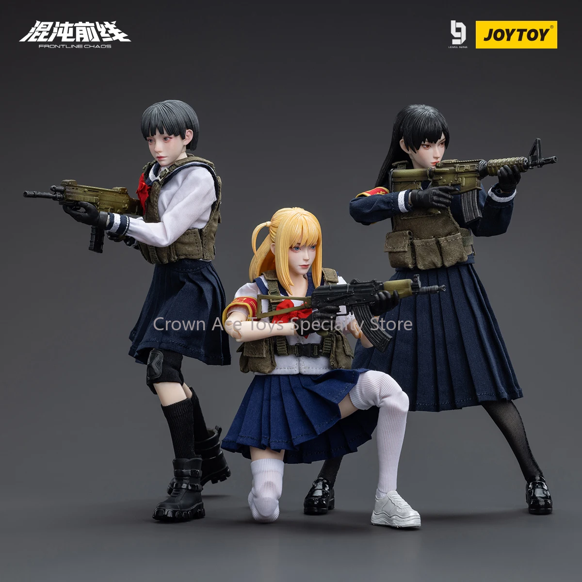 JOYTOY LEVEL NINE 1/12 Chaos Frontline Maple Leaf Tactical Team Emy Dora Sina 6 inches Female Soldier Action Figure Model Toys