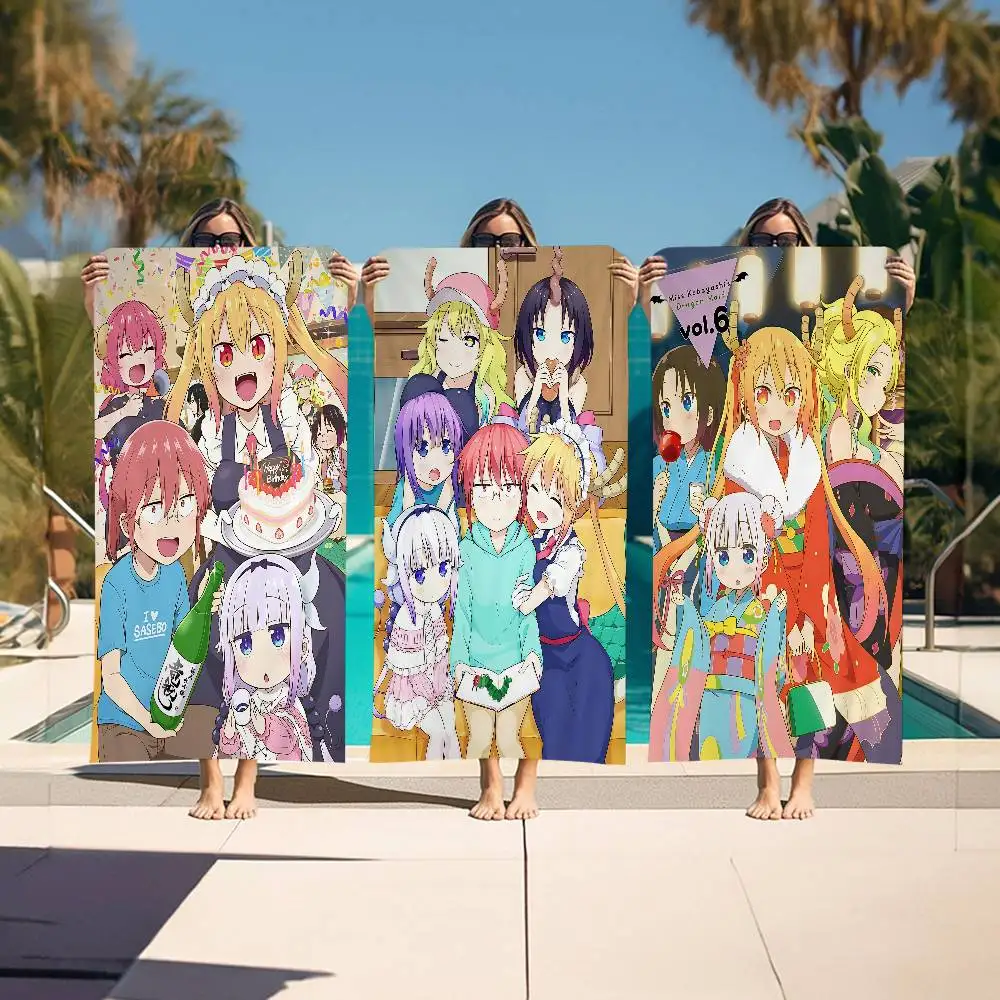 Miss Kobayashi's Dragon Maid Big Microfiber Beach Towels Quick Dry Towel Sand Beach Towels Pool Towel for Travel Swim Pool Yoga