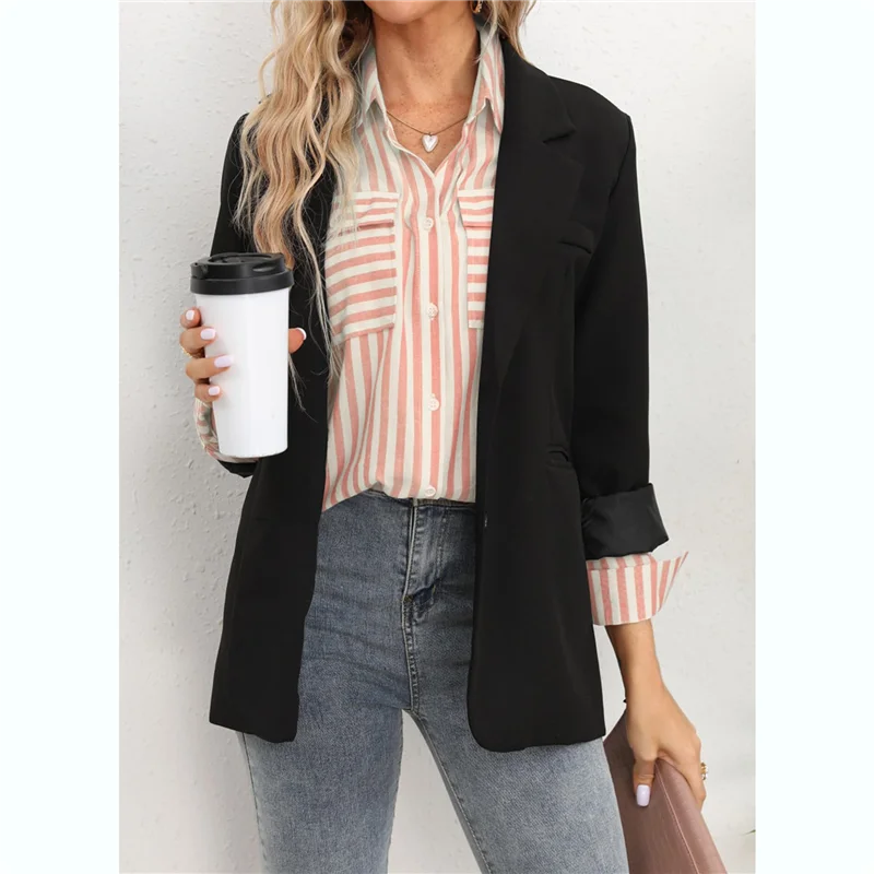 

AG-Women's Striped Button Down Shirts Casual Long Sleeve Stylish V Neck Blouses Tops With Pockets