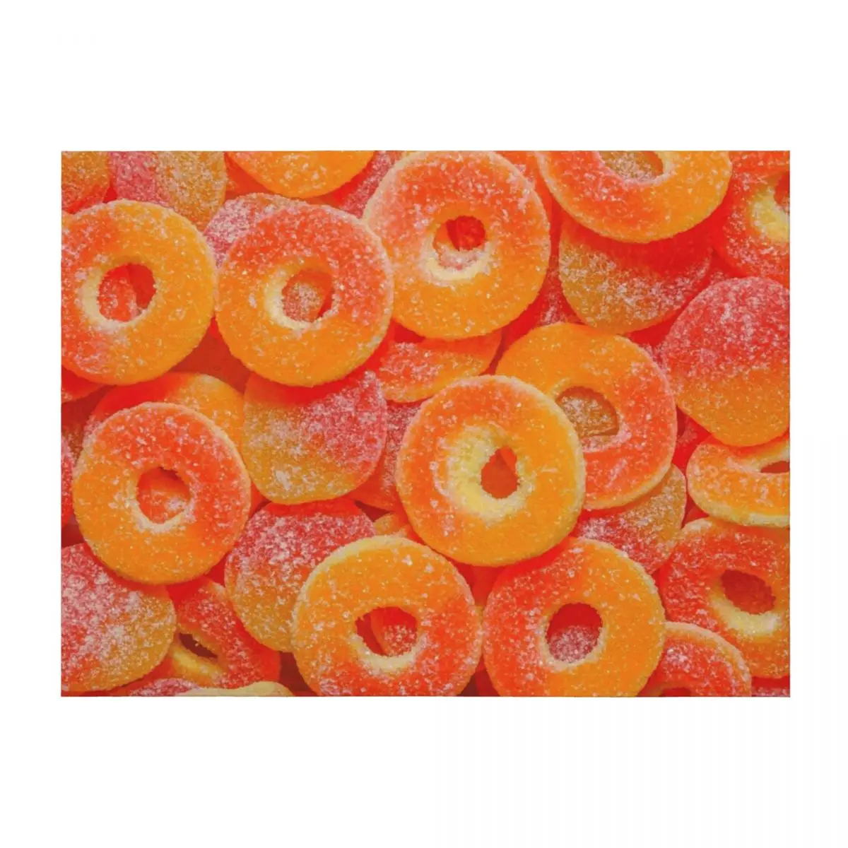 

Sour Peach Slices and Rings Gummy Candy Photograph Throw Blanket Shaggy Beautifuls Sofa Blankets For Sofas Blankets