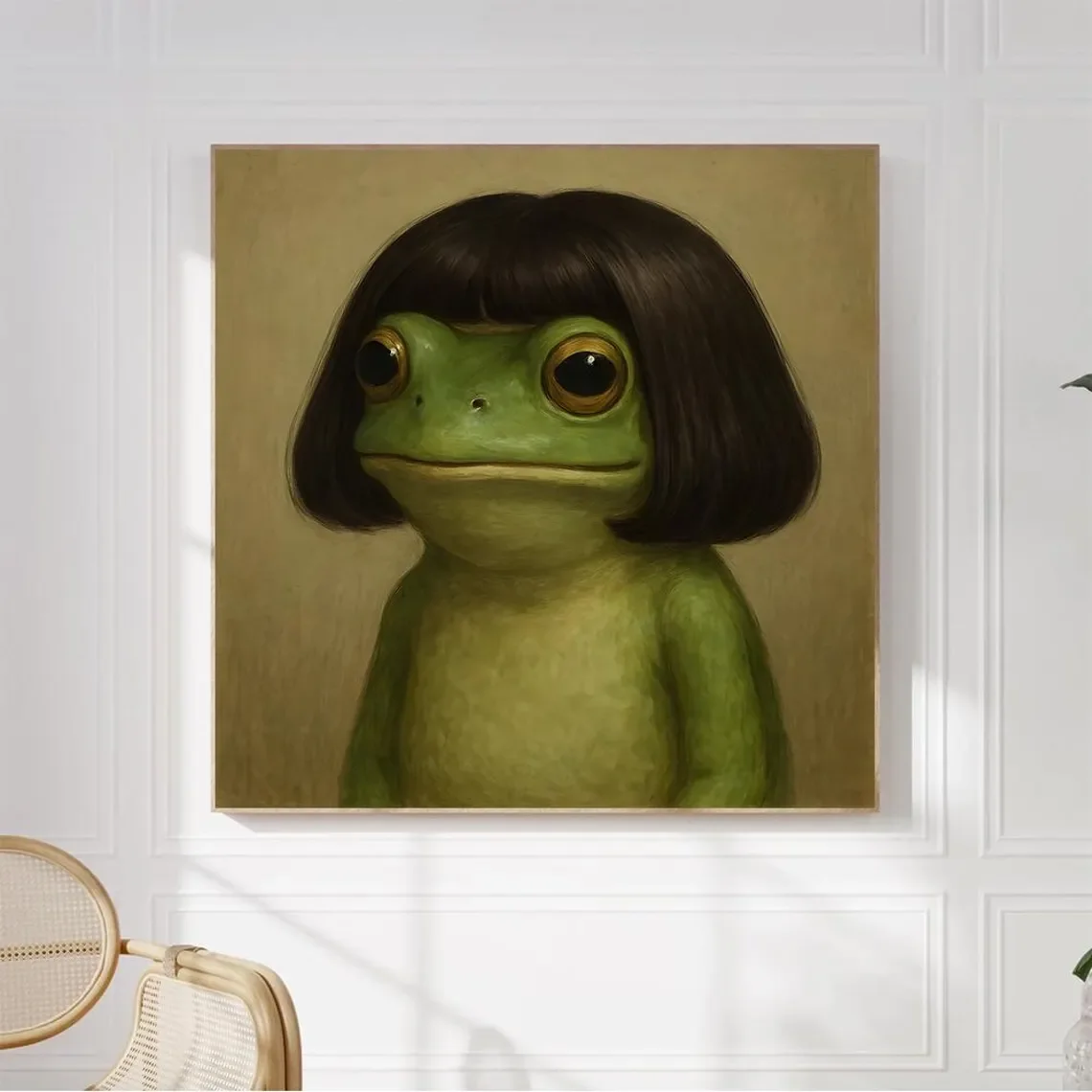 Whimsical Frog Portrait Canvas Print: Funny Animal Wall Art image 6