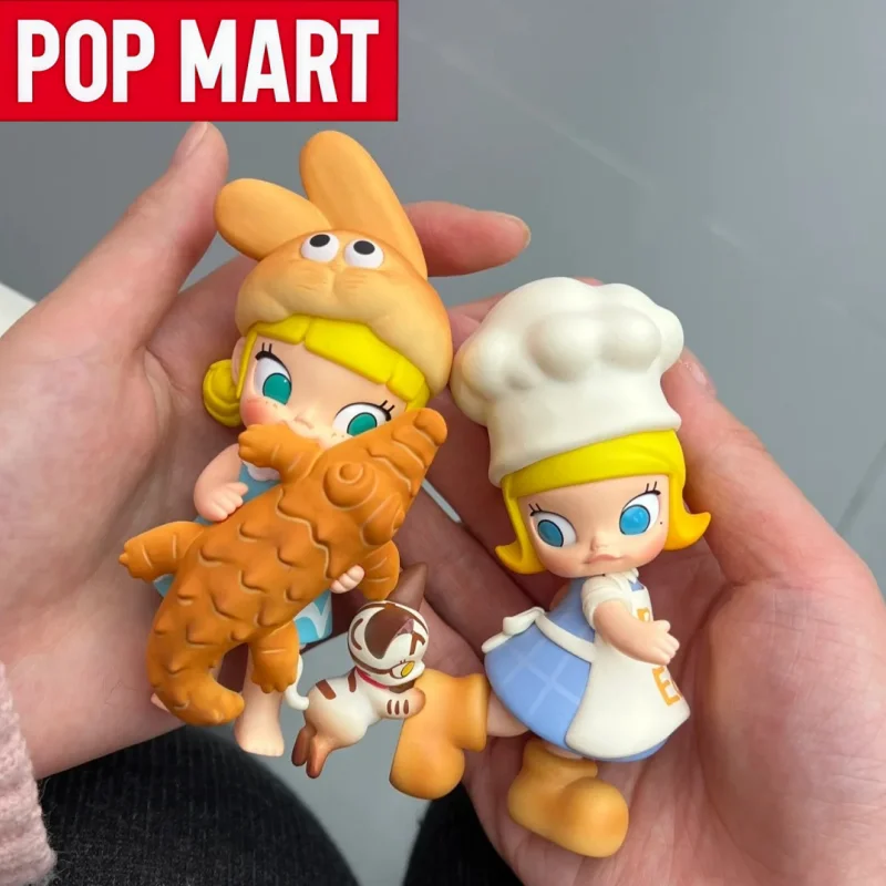 

POP MART натуральная серия Molly, тематическая глухая коробка с хлебом, модная игрушка, загадочная коробка, кукла, настольная игрушка, кавайный орнамент, праздничные подарки для девочек