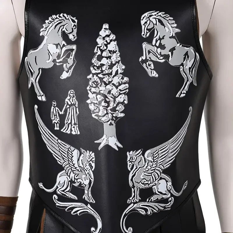 FC62024 Movie Gladiator Costume Disguise Lucius Cosplay Fantasy Black Breastplate Battle Clothing Adult Men Roleplay Outfit@FC8！