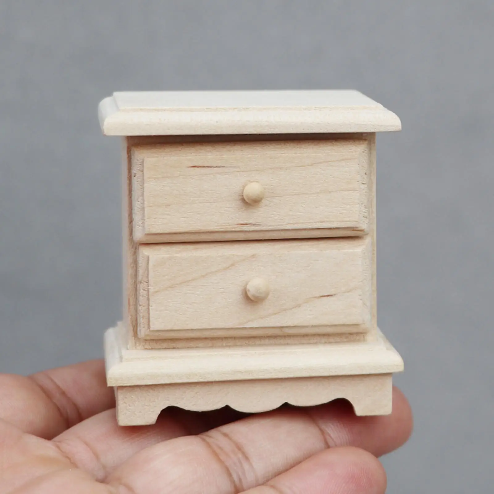 1:12 Dollhouse Bedside Table Dollhouse Night Stands Decoration Life Scene Storage Drawer Cabinet for Children Holiday Gifts