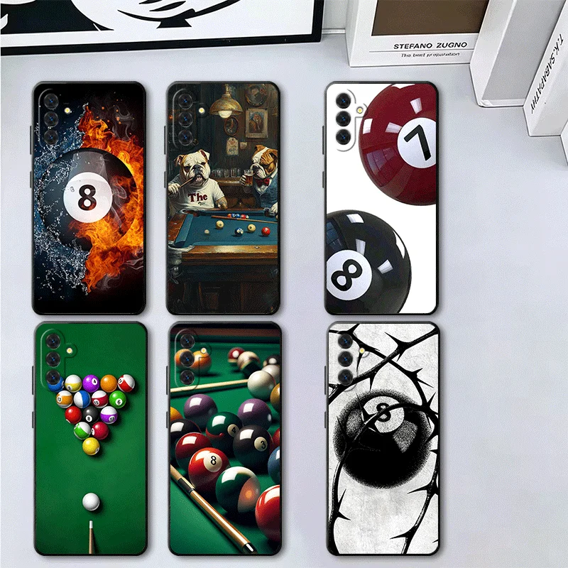 Number Eight Billiard Ball Soft Phone Case for Samsung A17 A37 A57 A16 A26 A36 A56 A15 A25 A35 A55 A14 A24 A34 A54 A13 A33 A53 B