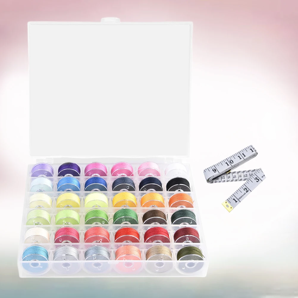 

Bobbins Thread Set Sewing Machine Storage Box 36 Assorted Colors Transparent Organizer Domestic Use Spool Holder Case