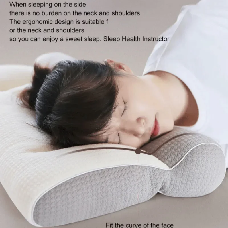 1PCS Cervical Traction Care Pillow Anti Traction Pillow Sleep Neck Pillow Knitted Cotton Sleep Neck Single AntiTraction