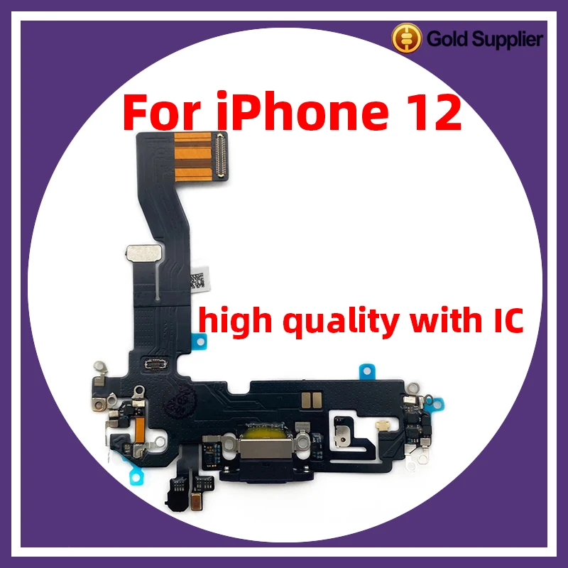 wholesale 1:1 with IC For iphone 12 Charging Port Flex Microphone Mini USB Charger Dock Connector Repair Replacement Parts