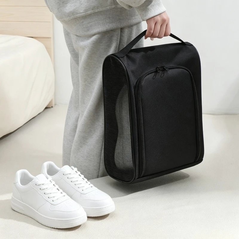 Waterproof Dustproof Travel Shoe Storage Bag Portable Breathable Mesh Shoe Pouch Handheld Sneaker Carry Bag Organizer
