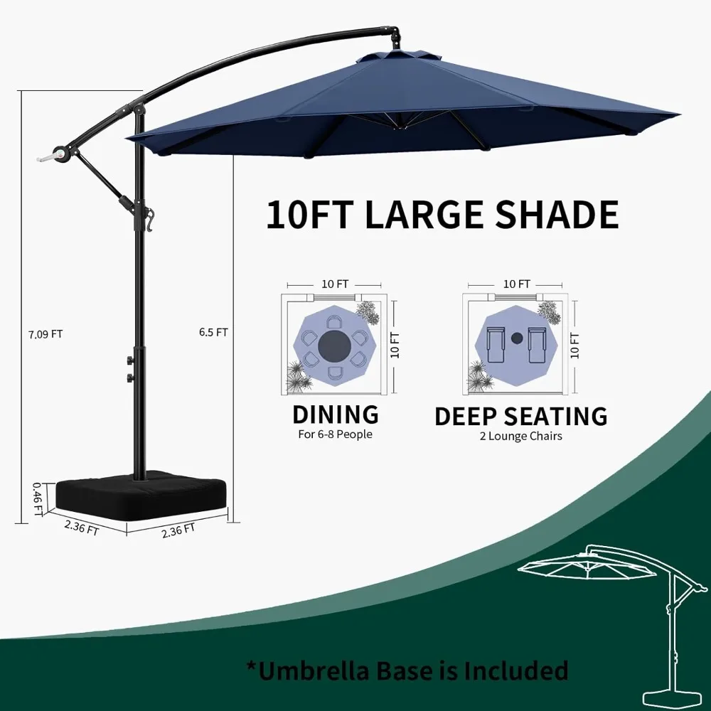 Patio Umbrellas for Double Sided with Base, Easy Tilt Adjustment and Superior Resistance, 10ft Outdoor Umbrella