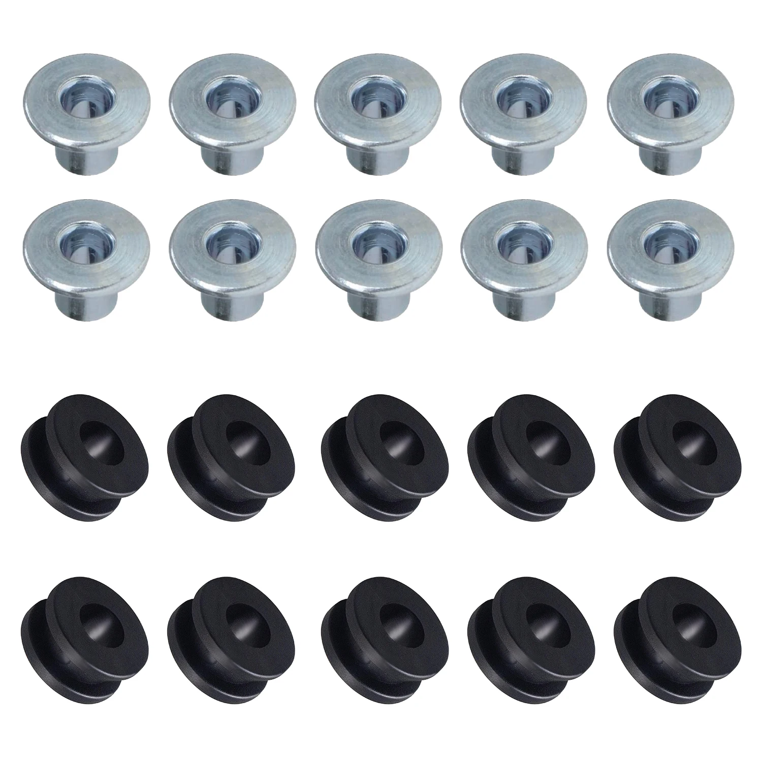 10 Set Kit Gommini in Gomma per Moto, Cuscinetti Circolari Ammortizzanti, Rondelle Cuscinetto per Bulloni Carena, Boccole in Acciaio, Distanziali, Accessori