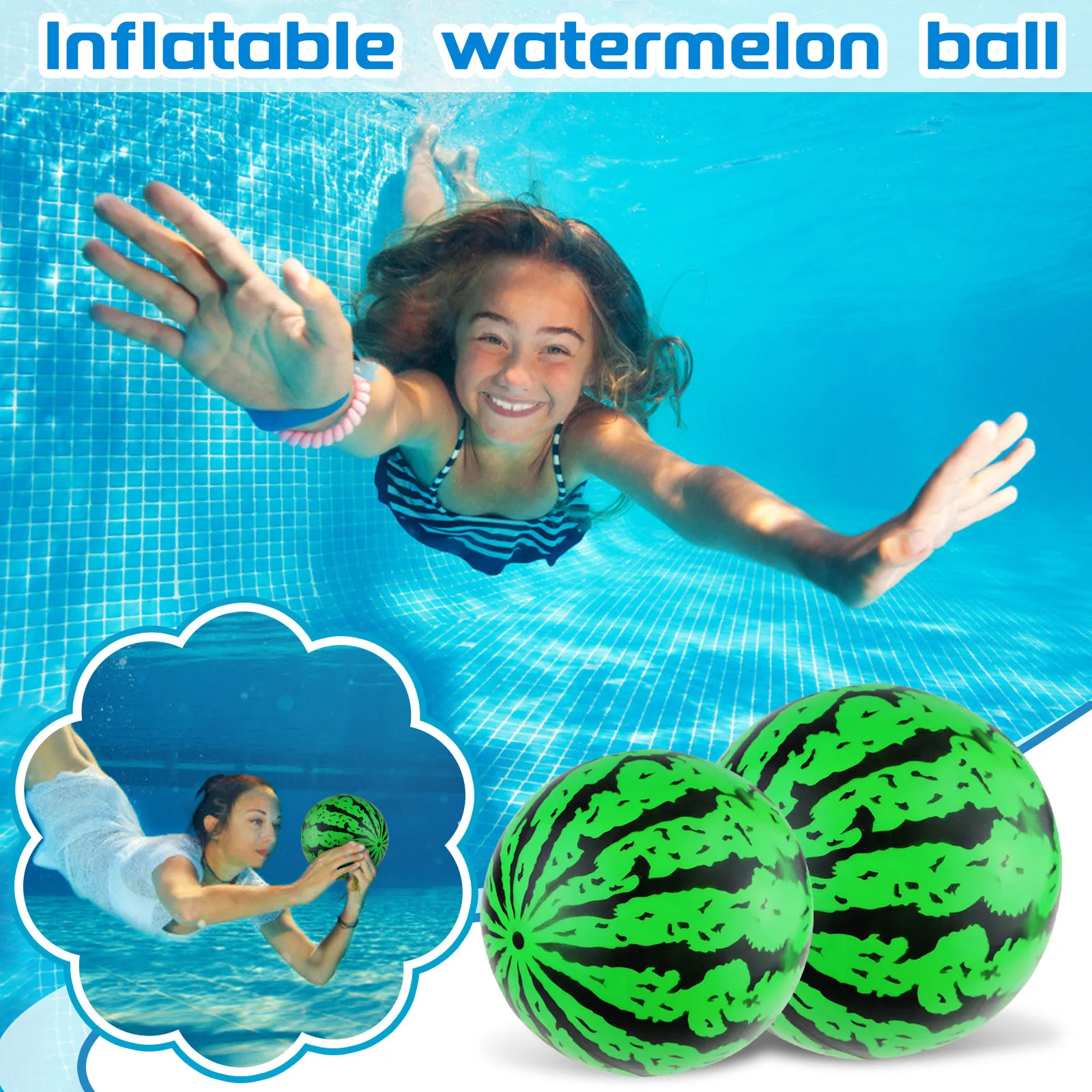 Inflatable Watermelon Balloon Children's Favorite Fruit Watermelon Ballon Happy Birthday Party Decor  Swimming Pool Game