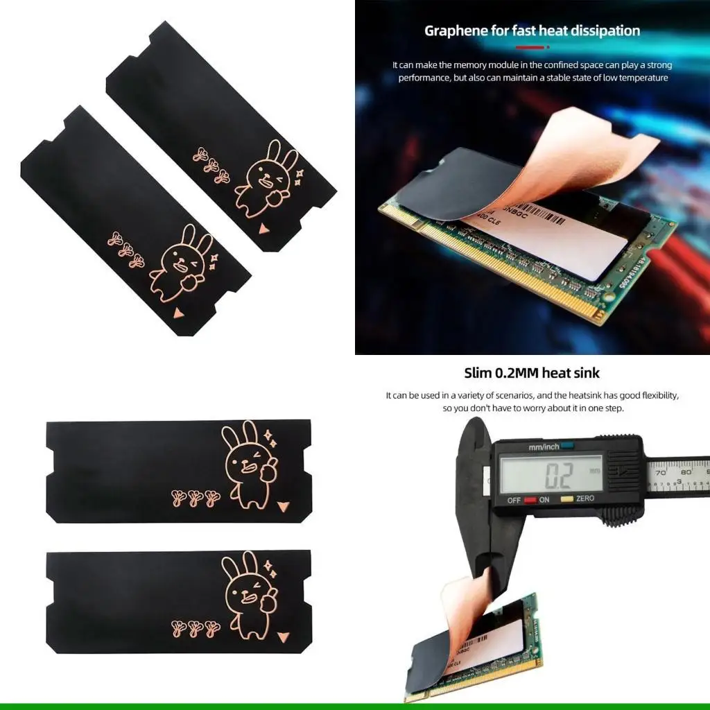 U55C Pack of 2 Memory Cooling Heatsink  Coated Copper Fast Heatsink for DDR5