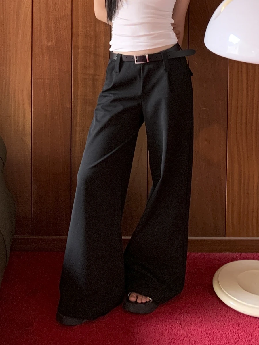 

Широкие брюки Bla для женщин: свободные, прямые, повседневные, летние, с эффектом похудения, с низкой талией, для офиса, из полиэстеровой смеси