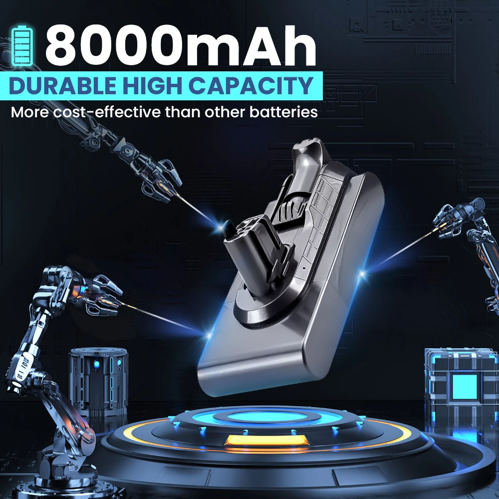 25.2V 8.0ah Battery for Dyson V11 SV15 SV14 Series V11 Absolute V11 Fluffy  V11 Extra V15 Detect Absolute Vacuum Cleaner Animal - view 2