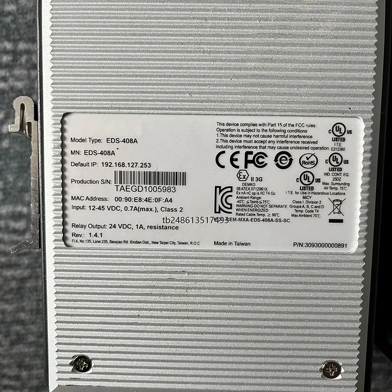 For MOXA EDS-408A Managed Industrial Ethernet Switch