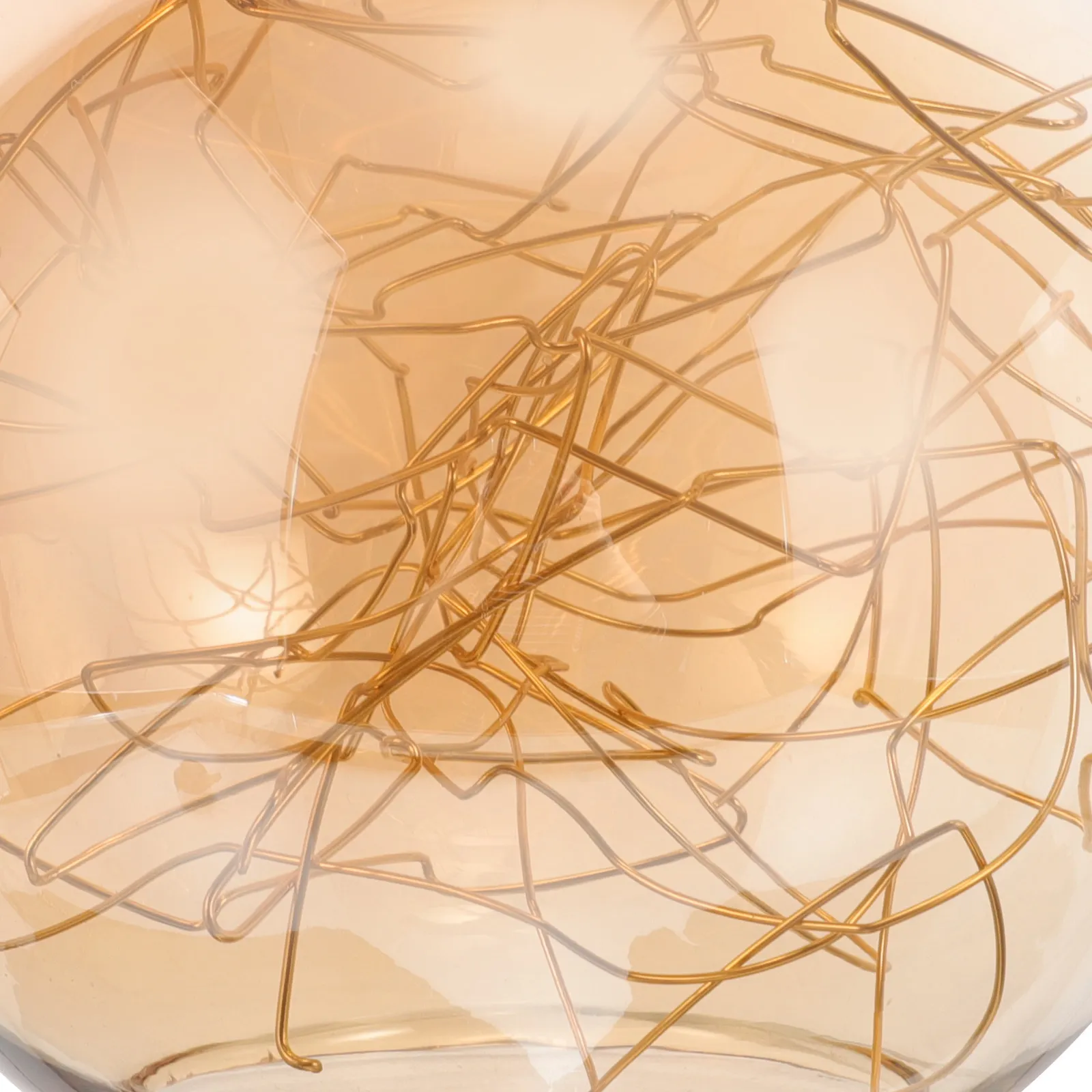 Glass Lampshade for Pendant Lamp Single Hole Spherical Ball Lampshade with Curved Wire Design Warm Cozy Atmosphere Easy Install