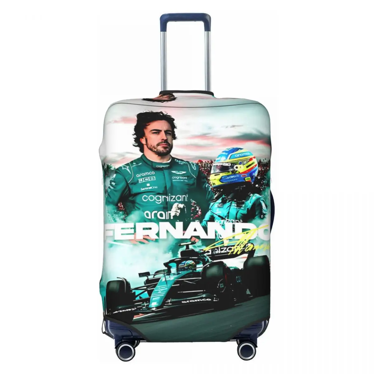 Fernandos Alonsos Saint Head Suitcase Cover Vacation Fun Luggage Case Travel Protector