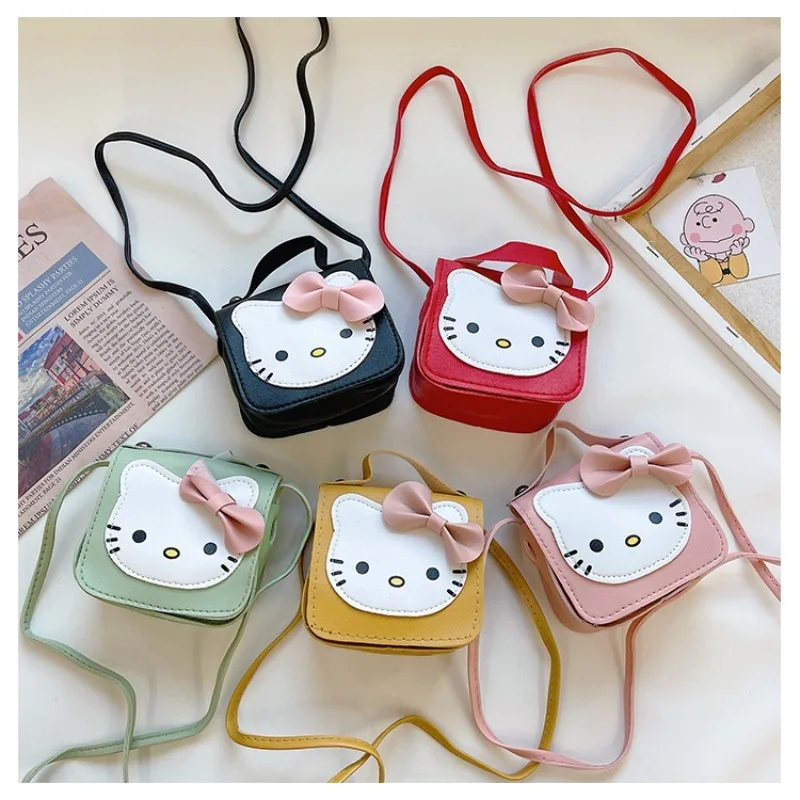 Sanrio Hello Kitty Kawaii Cute PU Shoulder Bag New Fashion Trendy Women's Crossbody Bag with Bow Perfect Gift for Girlfriend