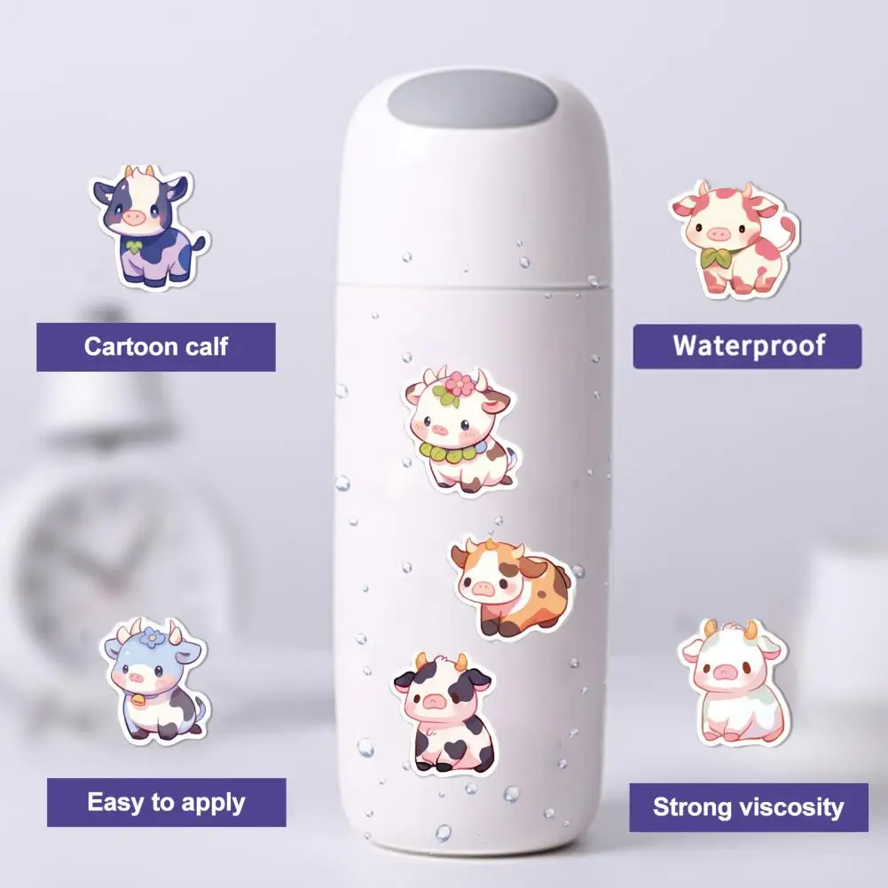 50Pcs Cartoon Rainbow Cow Graffiti Stickers Cute Animal Decals Kis Reward Stickers Toy DIY Waterproof Sticker for Luggage/Phone