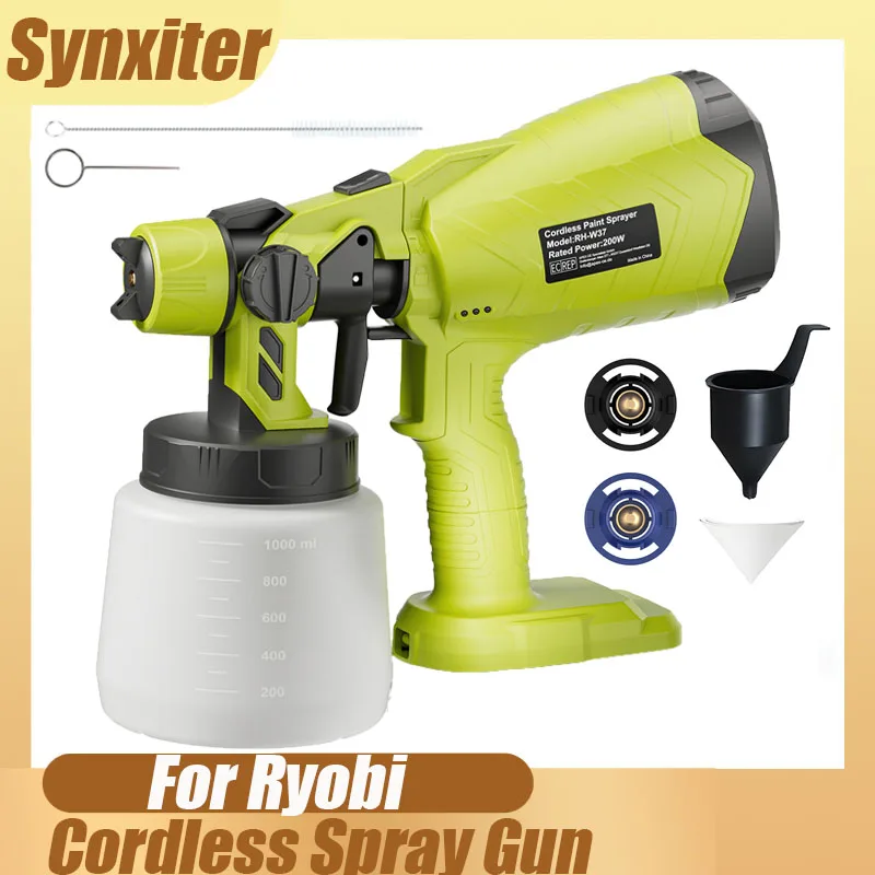 

Cordless Paint Spray Gun For Ryobi 18V Battery Portable Electric Spray Gun Auto Furniture Steel Coating Airbrush Power Tool