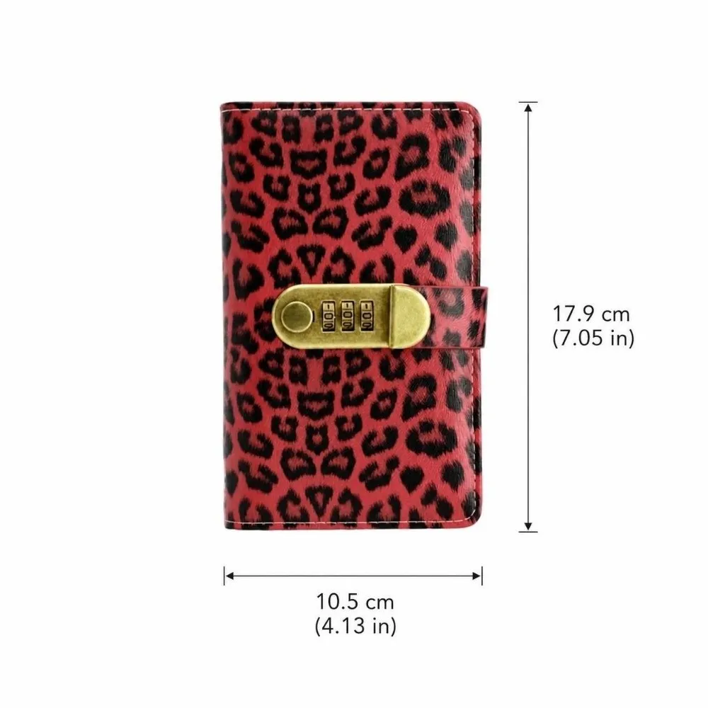 Portable A6 Money Saving Book Leopard Print with Password Lock Cash Storage Album Bills Storage Binder Budget Saving - view 6