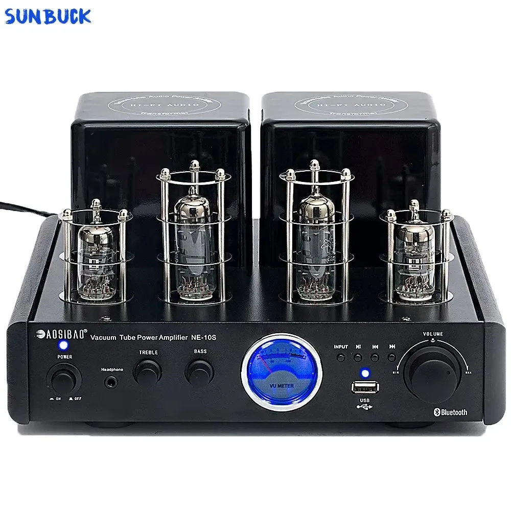 Sunbuck  2.0 channel bluetooth HIFI Tubes Amplifier vacuum tube 5200 1943 transistor combination Digital Power Ampl