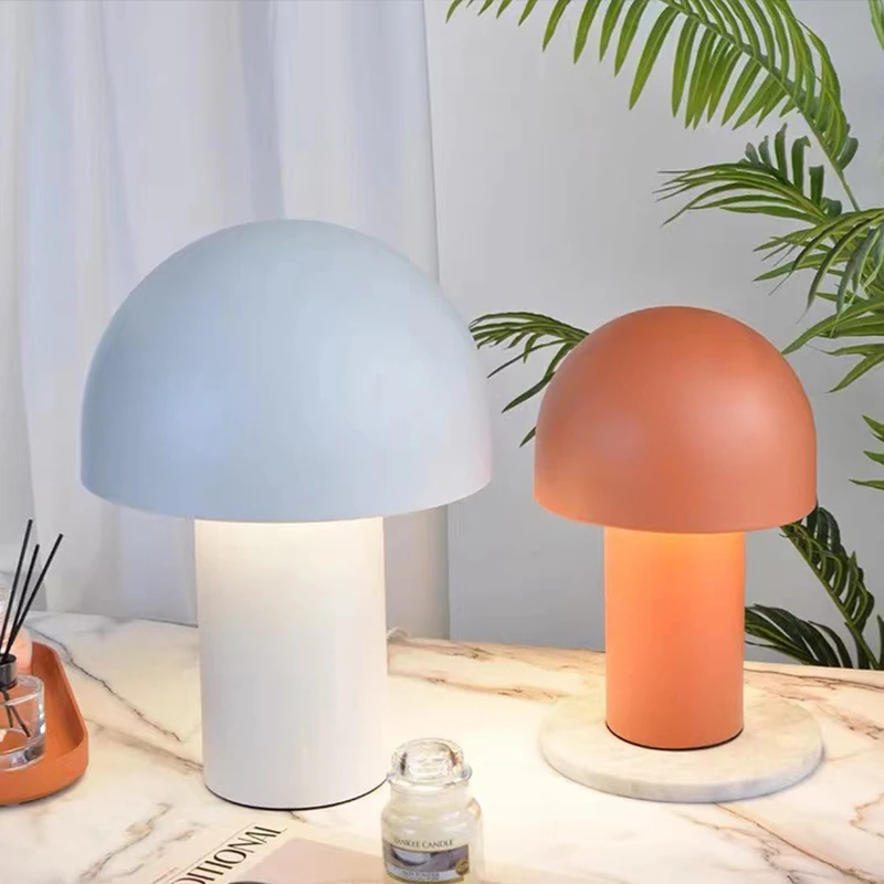 Lampada da scrivania in stile nordico soggiorno atmosfera decorazione camera da letto comodino per bambini fungo candeeiro lamparas lampada da tavolo