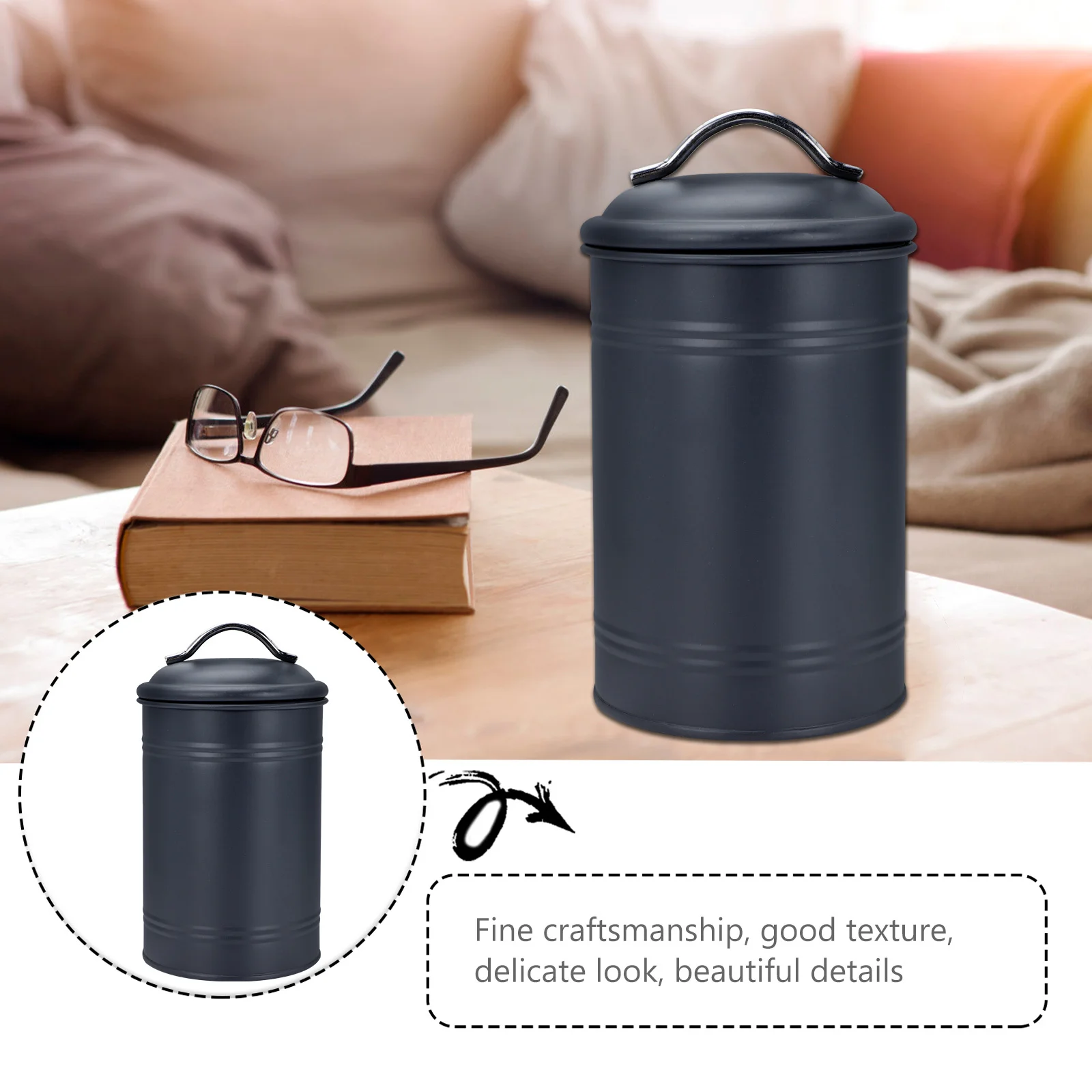 

1Pcs Snack Storage Box Multi-Functional Airtight Iron Loose Tea Canister Kitchen Holder Reusable Food Coffee Candy