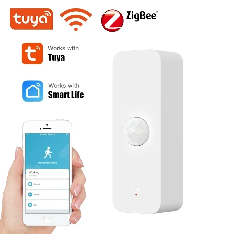 

Датчик движения Tuya Zigbee/Wi-Fi, инфракрасный датчик движения для умного дома, работает с Alexa Google Home