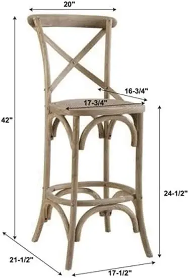 Wood Counter Stool Set in Gray Wash, Móveis, 24 ", 2 pcs