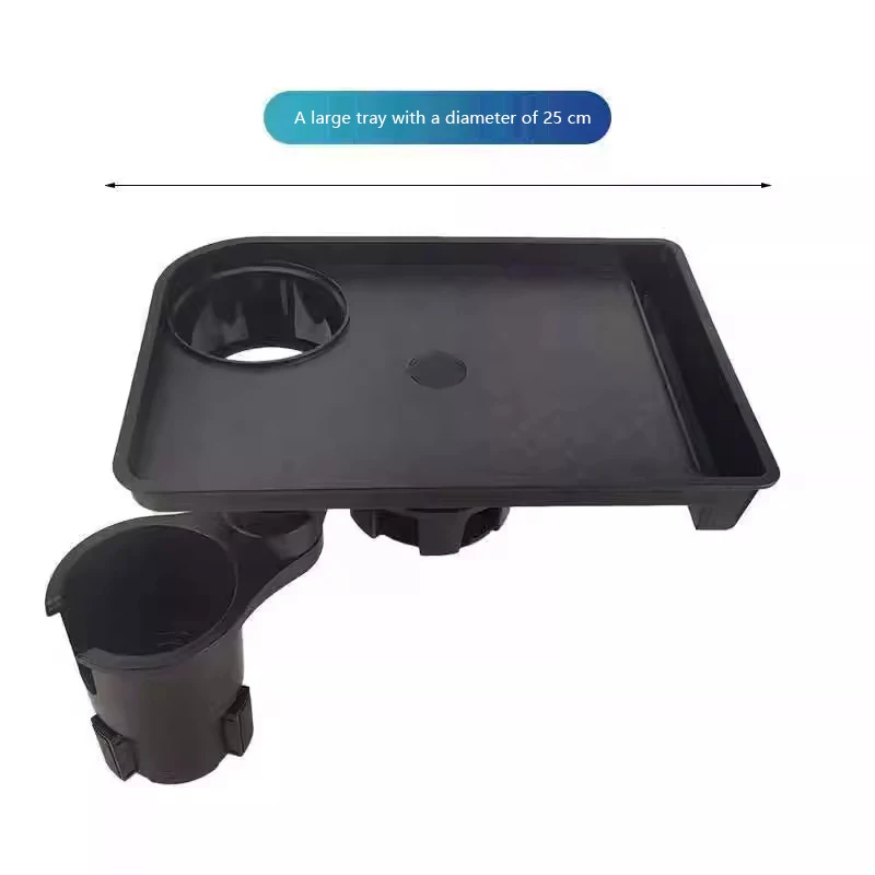 Car Dining Table Car Tray with Double Cup Holder Dining Table Dining Car Tray Portable Adjustable Beverage Holder