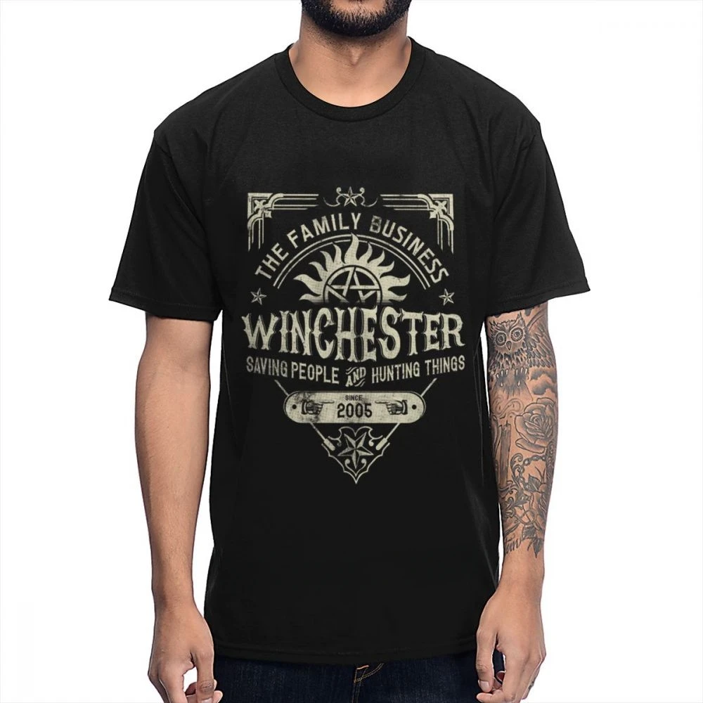 2020 New Design T-Shirt Big Size Homme Tee Shirt For  Hip Hop Supernatural Winchester Business T Shirten