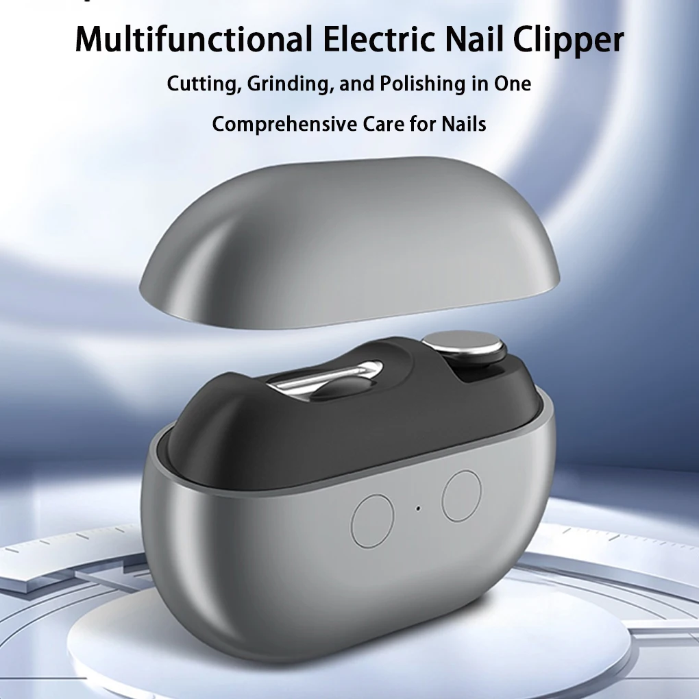 Mini Electric Nails Clipper 3 in 1 Trimmer Polisher Drill LED Flashlight Nail Dust Collector Portable Automatic Nail Care Tool