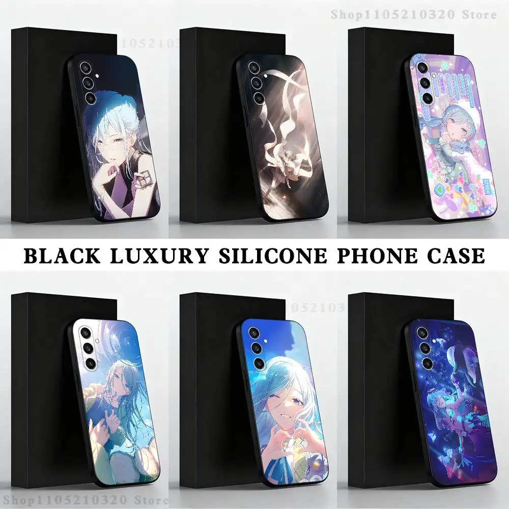 

H-Hinomori S-Shizuku Phone Case For Samsung S25,S24 Ultra,S20,S30 plus,S22 plus,S23,S30 Ultra 5G Silicone Black Shell