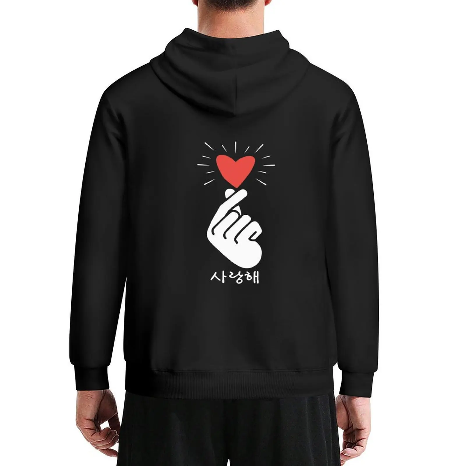 

K-pop finger heart Korean love symbol cute Hoodie korean autumn clothes autumn men's clothes graphic t shirts men man hoodie