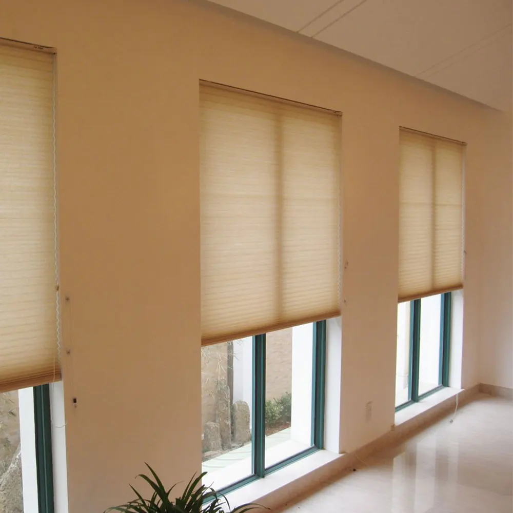 Custom Motorized Blinds Shading Day And Night Smart Curtains Remote Control Cordless Motorized Window Honeycomb Blinds