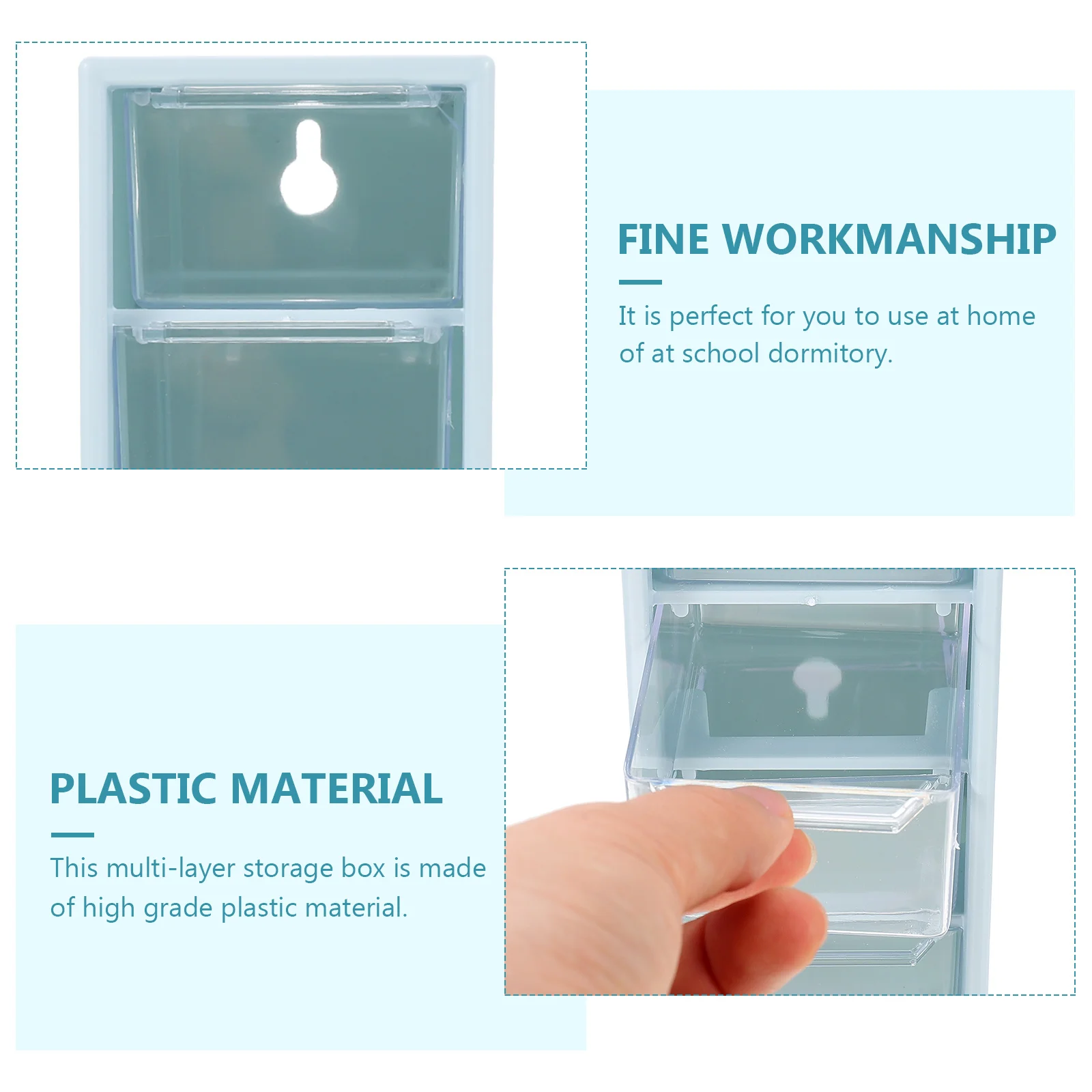 

Multi layer Storage Box ganizer Jewelry Box Dormitory Supply Transparent Design Plastic Material Long Use