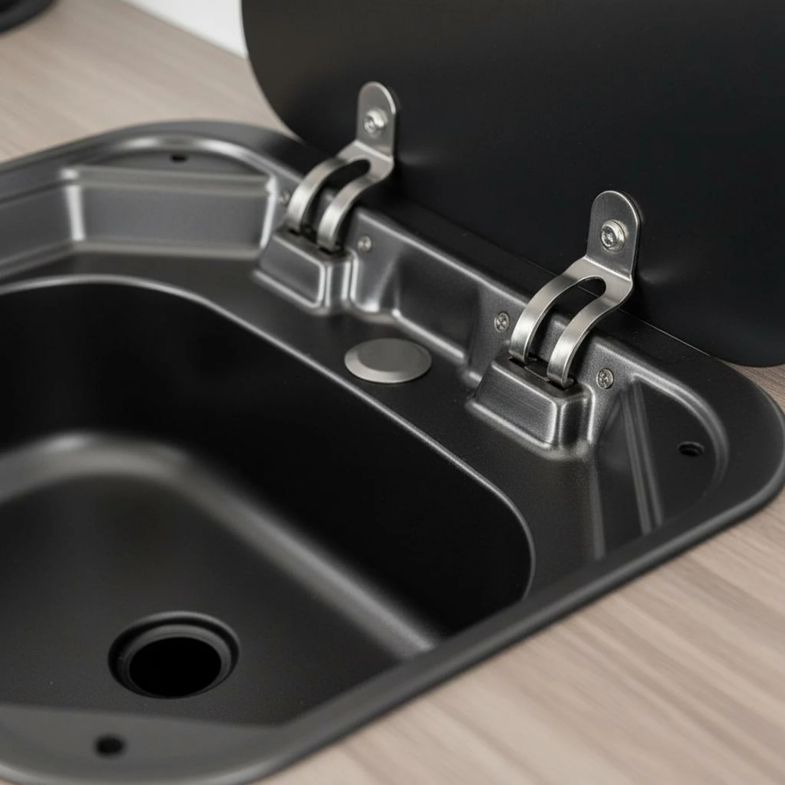 Single Bowl Rectangular Sink Plumbing Fixture Easy to Clean Folding Faucet Wash Basin for Micro Camper Van Setup