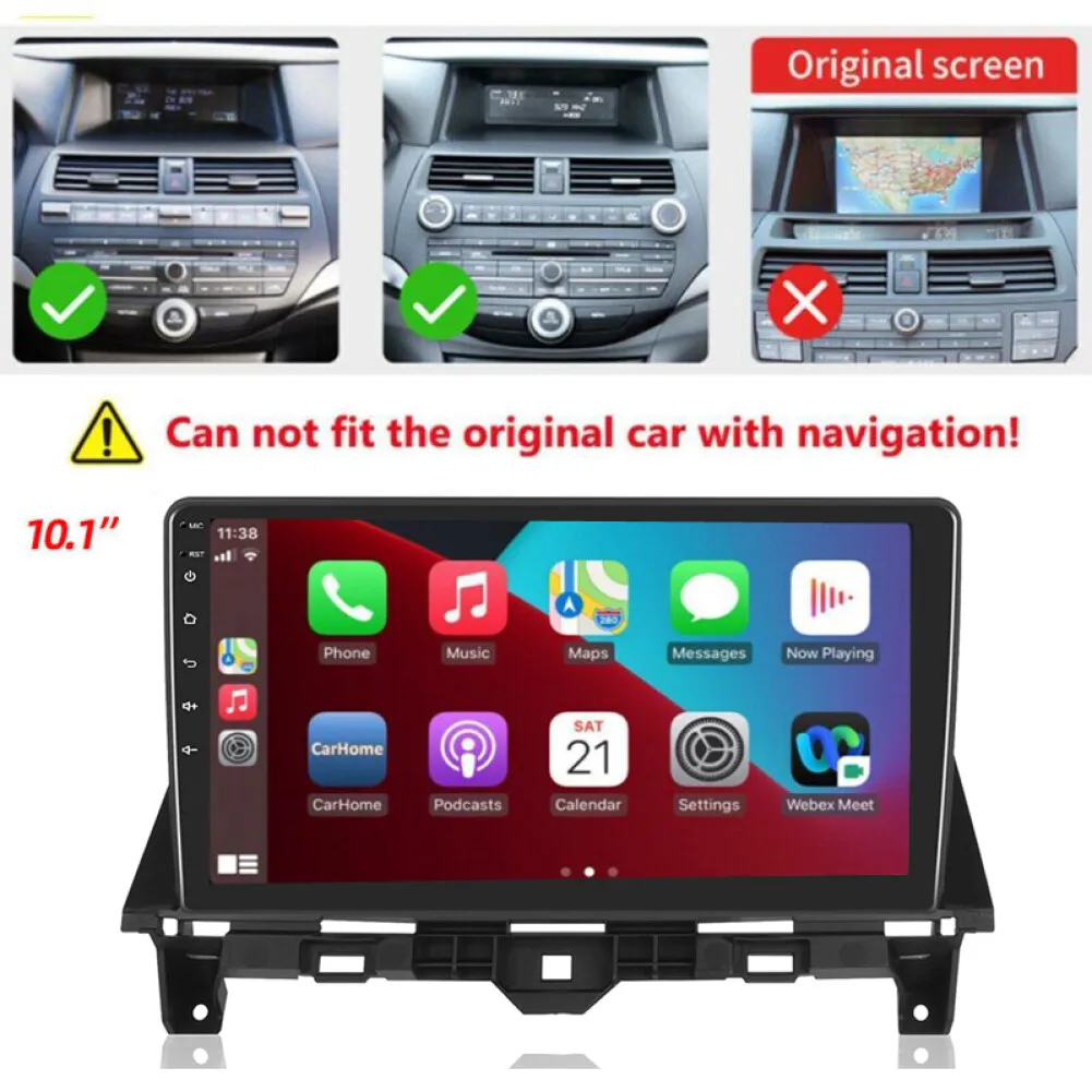 Android 13 Car Stereo Screen for Honda Accord 8th Generation 2008-2013 Radio Upgrade, 10'' Touch Screen CarPlay Android Auto