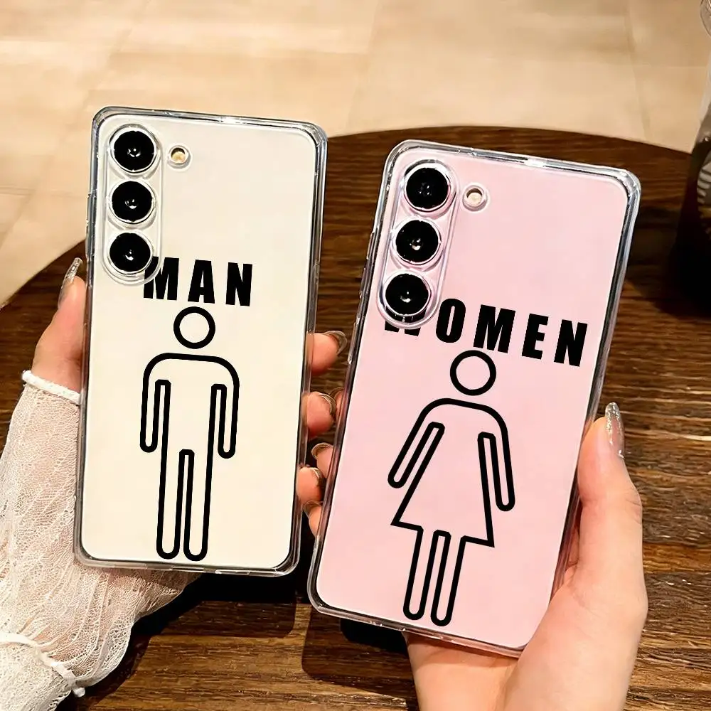 Funny Restroom Sign For Couples Phone Case For SamsungA10 A12 A31 A40 A70 Transparent Cover Case