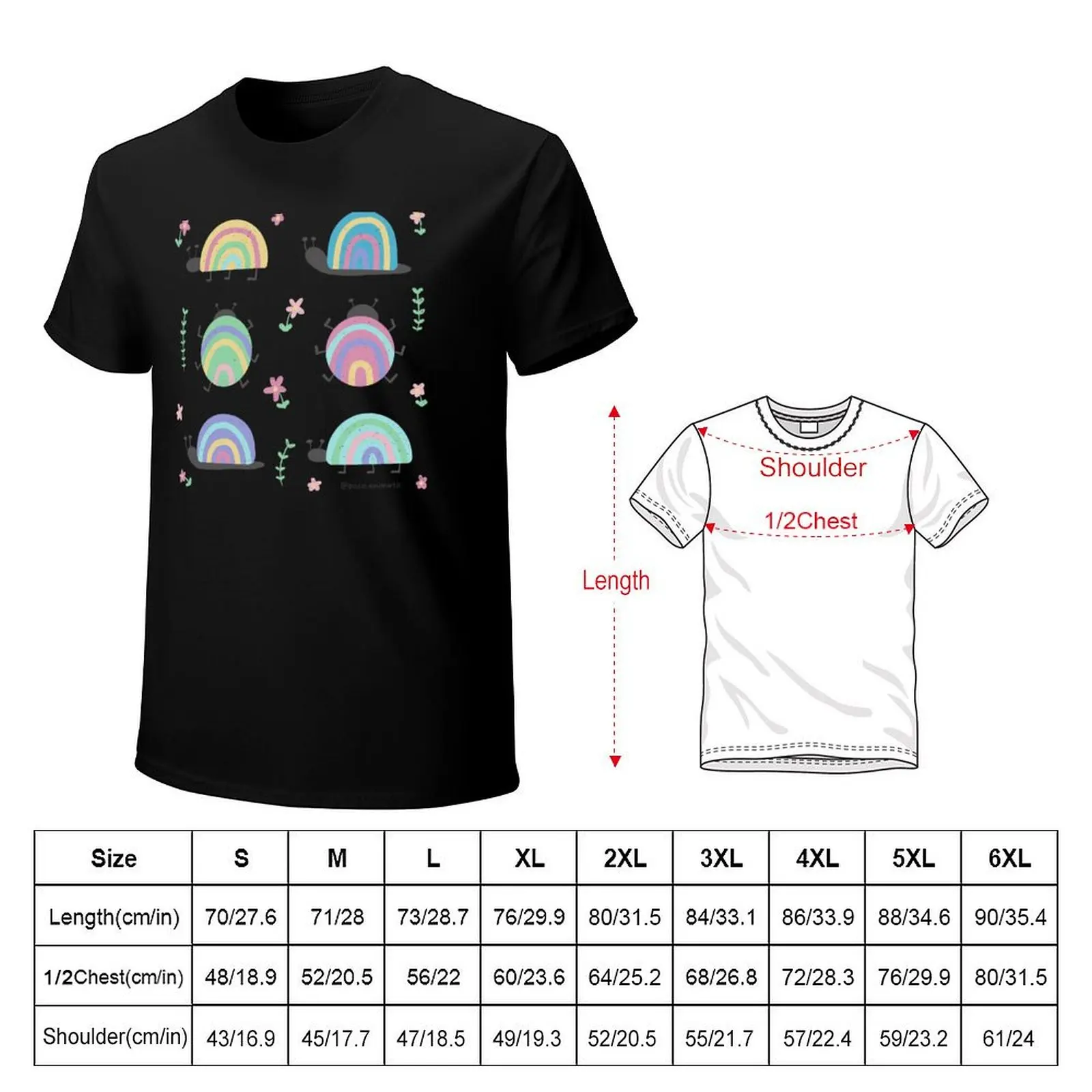 Rainbow Critters T-Shirt Minimalist Casual Short Sleeve Top