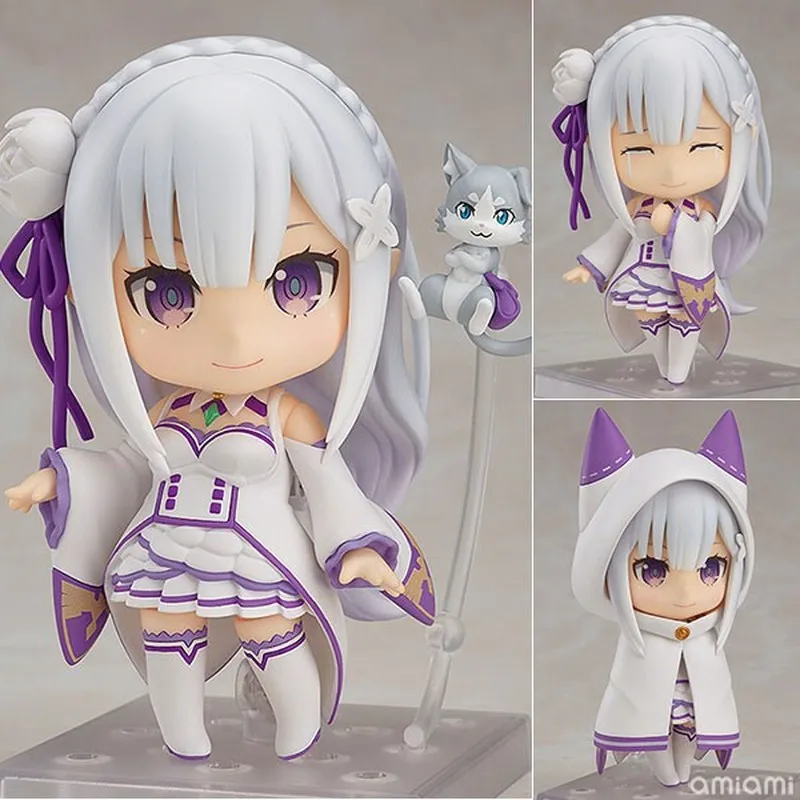 

10CM Re:Zero - Начало жизни в другом мире Нендороид # Коллекционная шарнирная фигурка Эмилия 751: милая модель, игрушка, подарок