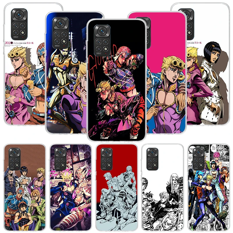 JoJo Bizarre Adventure Golden Wind Phone Case For Xiaomi Redmi Note 13 12S 12 11S 11E 11 Pro Plus 11T 10S 10 9S 9 + 8T 8 7 Art P