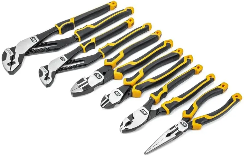 

6-Piece Dual Material Mixed Plier Set with High Leverage and Aggressive Grip for Enhanced Cutting Power