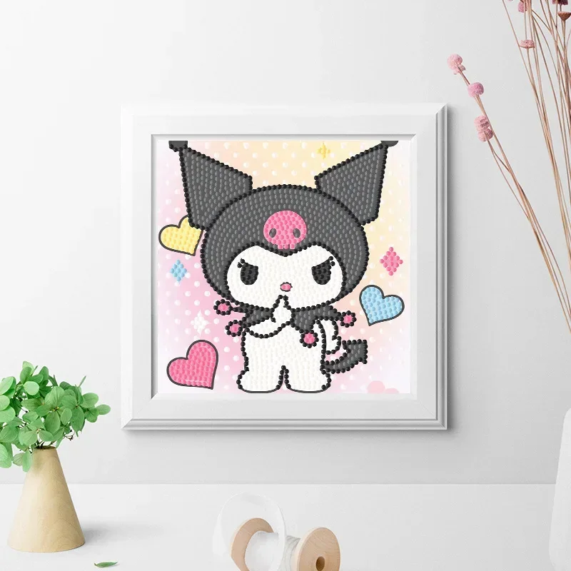 Sanrio Toys 5D Diamond Painting Cartoon Hello Kitty Kuromi Anime DIY Round Diamond Painting Room Decorations Kids Birthday Gifts